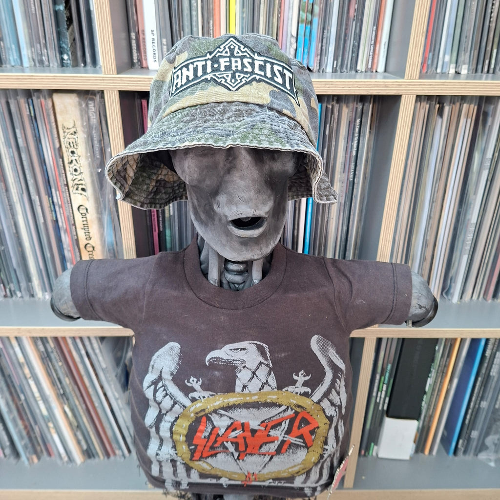 ANTI FASCIST - Bolt Thrower (Glow in the Dark) Logo Tribute - GREEN CAMO BUCKET HAT