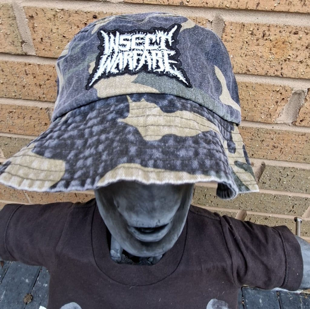 INSECT WARFARE - (Glow in the Dark) Logo - GREEN CAMO BUCKET HAT