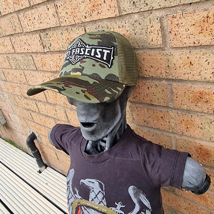 ANTI FASCIST - Bolt Thrower (Glow in the Dark) Logo Tribute - CAMO TRUCKER CAP
