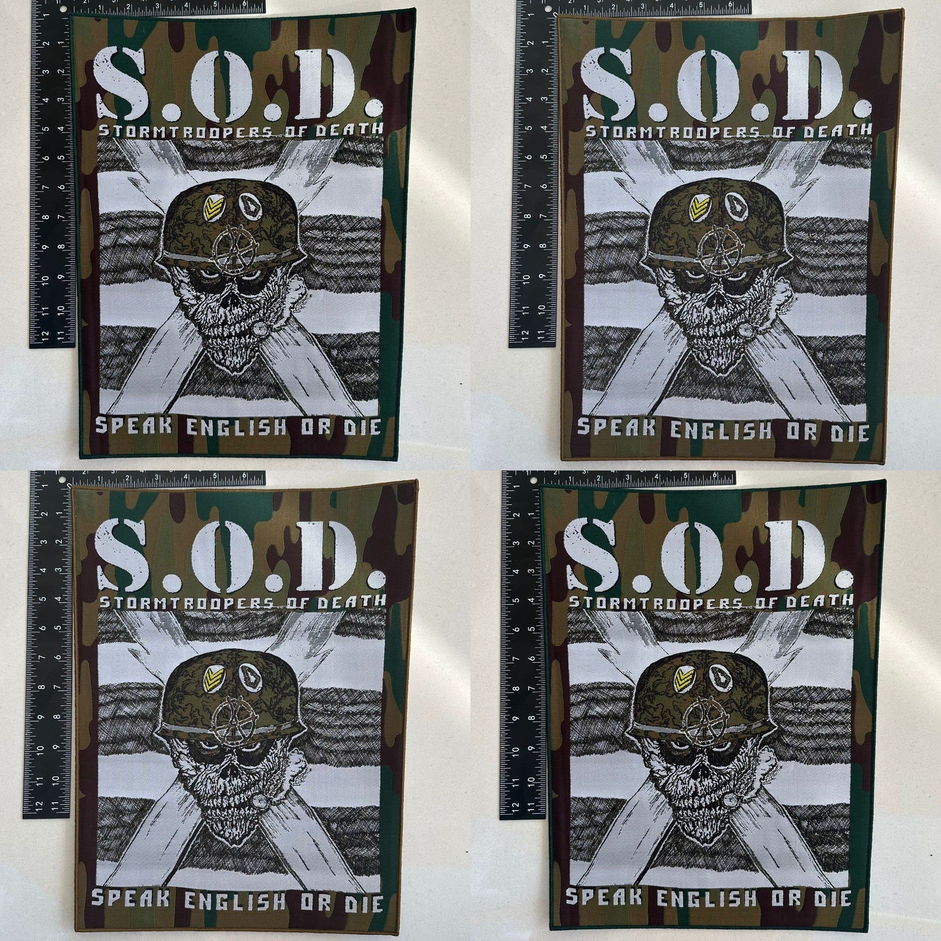 S.O.D.: Stormtroopers Of Death - Speak English Or Die - Woven Backpatch