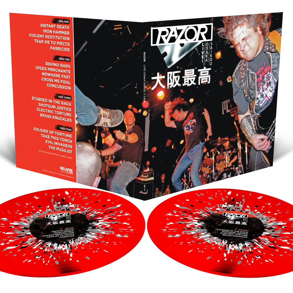 RAZOR - Live! Osaka Saikou 大阪最高 (Blood Red w/Metallic Silver & White Splatter Ltd 520) 2LP
