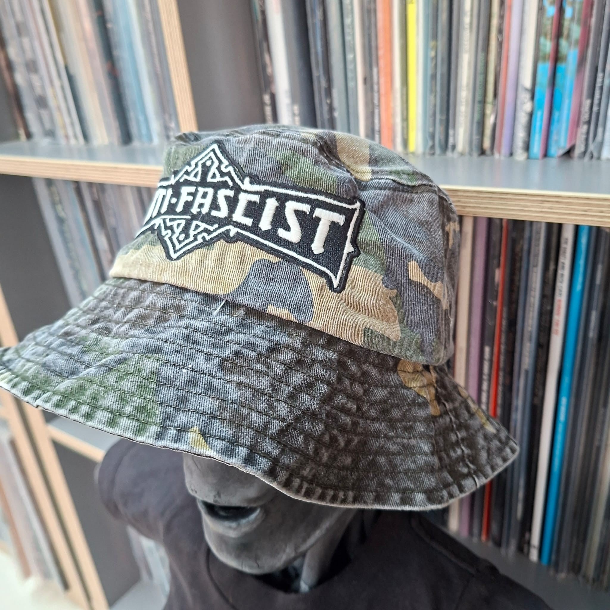 ANTI FASCIST - Bolt Thrower (Glow in the Dark) Logo Tribute - GREEN CAMO BUCKET HAT