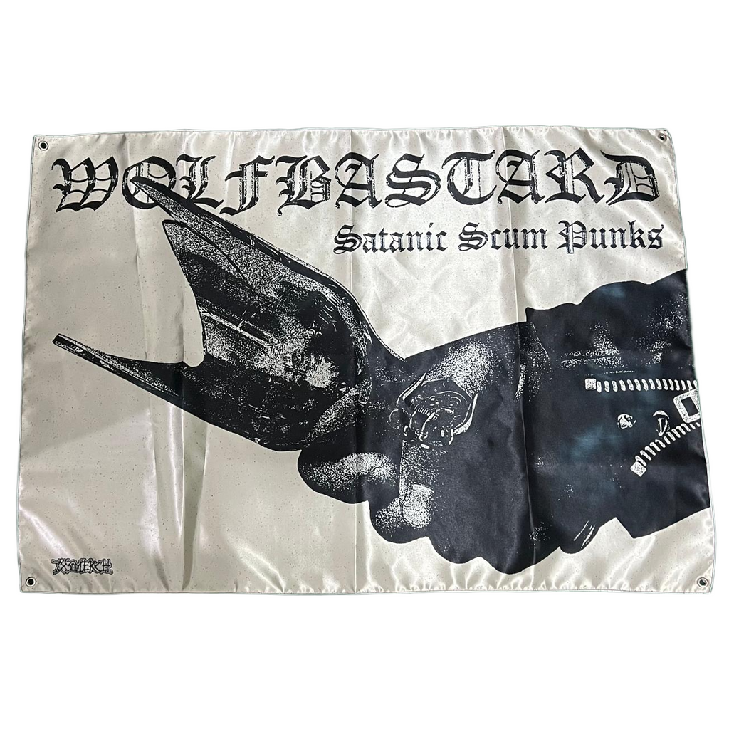 WOLFBASTARD  - Satanic Scum Punks - Wall Flag / Textile Poster