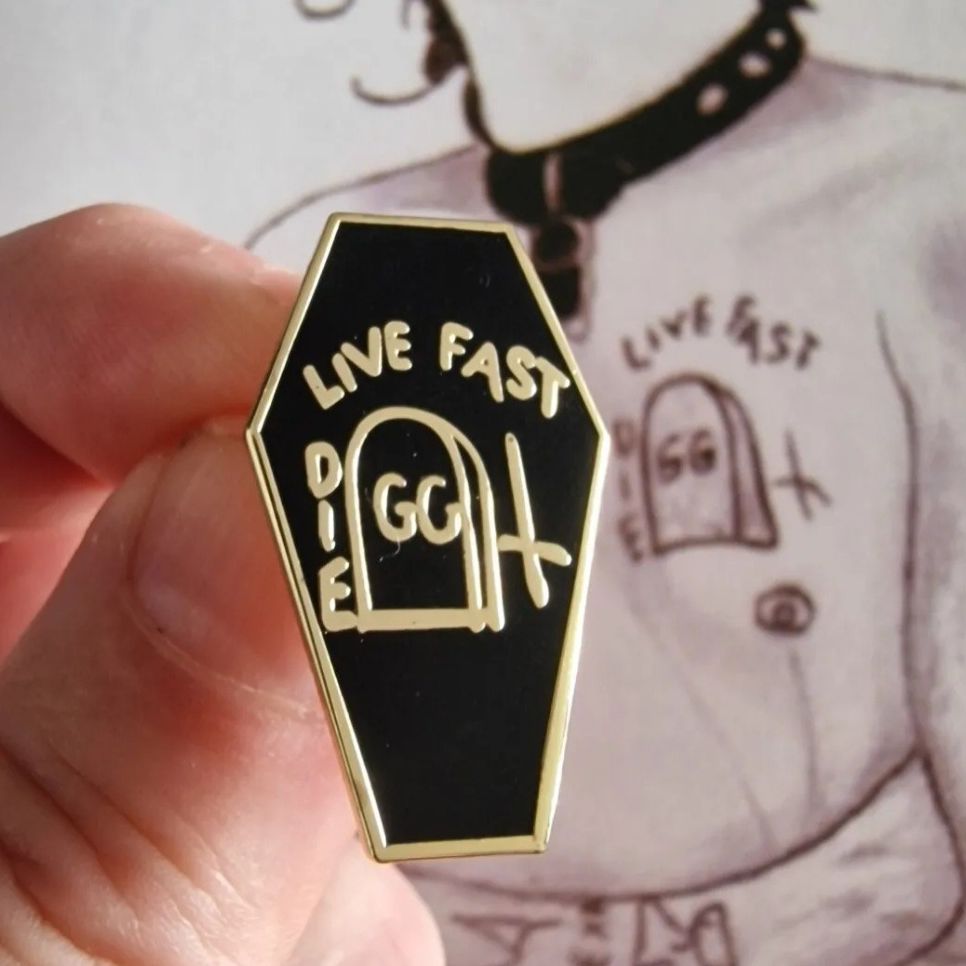 GG ALLIN Live Fast Die Enamel Pin (Small)