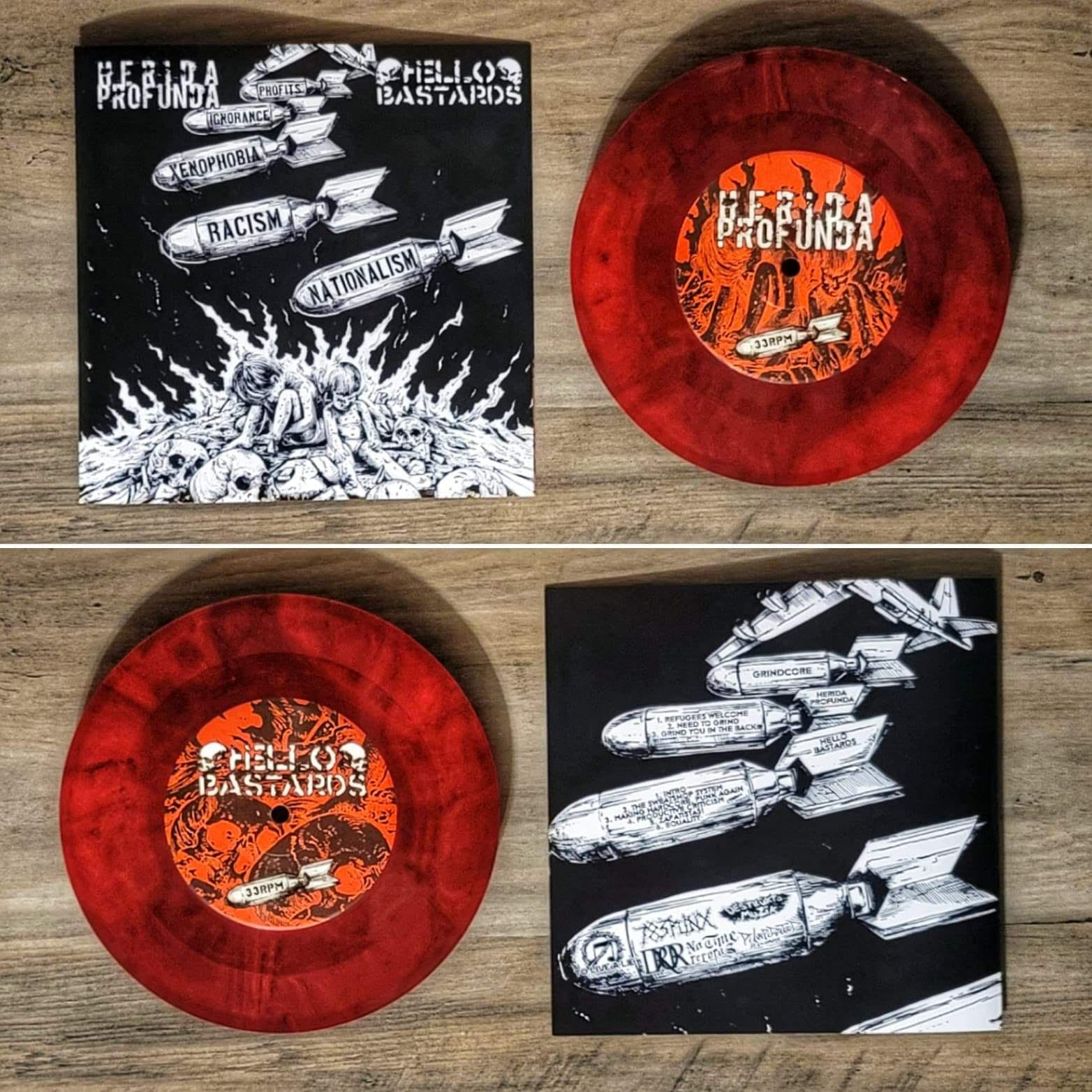 HERIDA PROFUNDA / HELLO BASTARDS 7"EP Split (USA press)