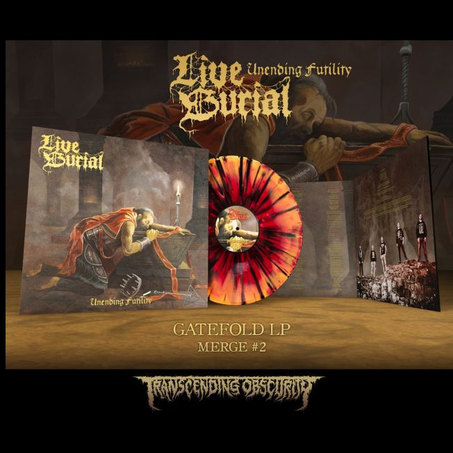 LIVE BURIAL - Unending Futility (Merge#2: Orange/Yellow/Red w/ Black Splatter Ltd 100) LP