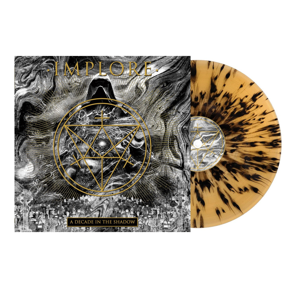 IMPLORE – A Decade In The Shadow (Beer w/ Black Splatter) LP