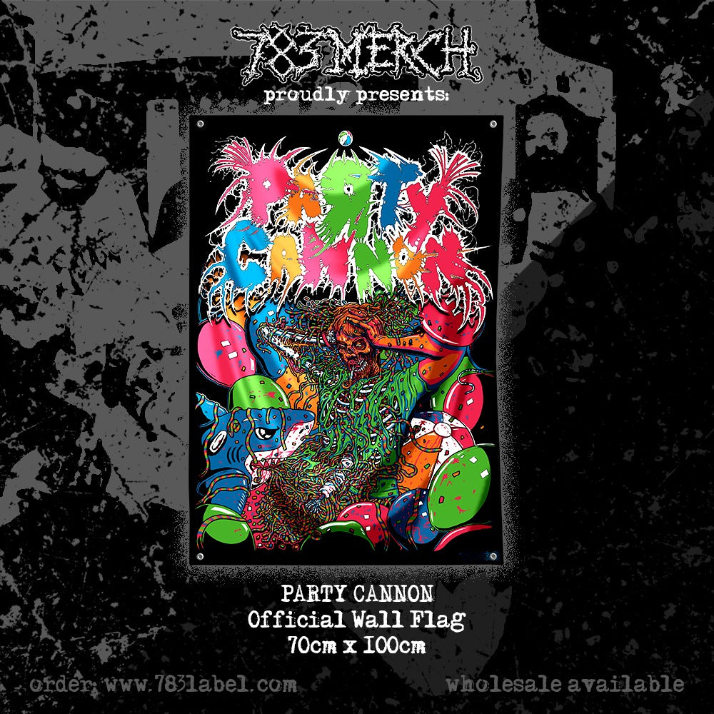 PaRtY CaNnOn - Partied In Half - Wall Flag / Textile Poster