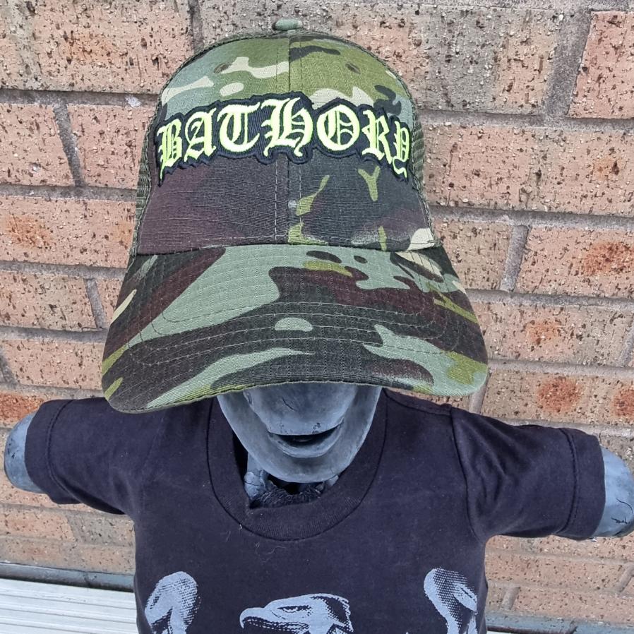 BATHORY - (Glow in the Dark) Logo CAMO TRUCKER CAP