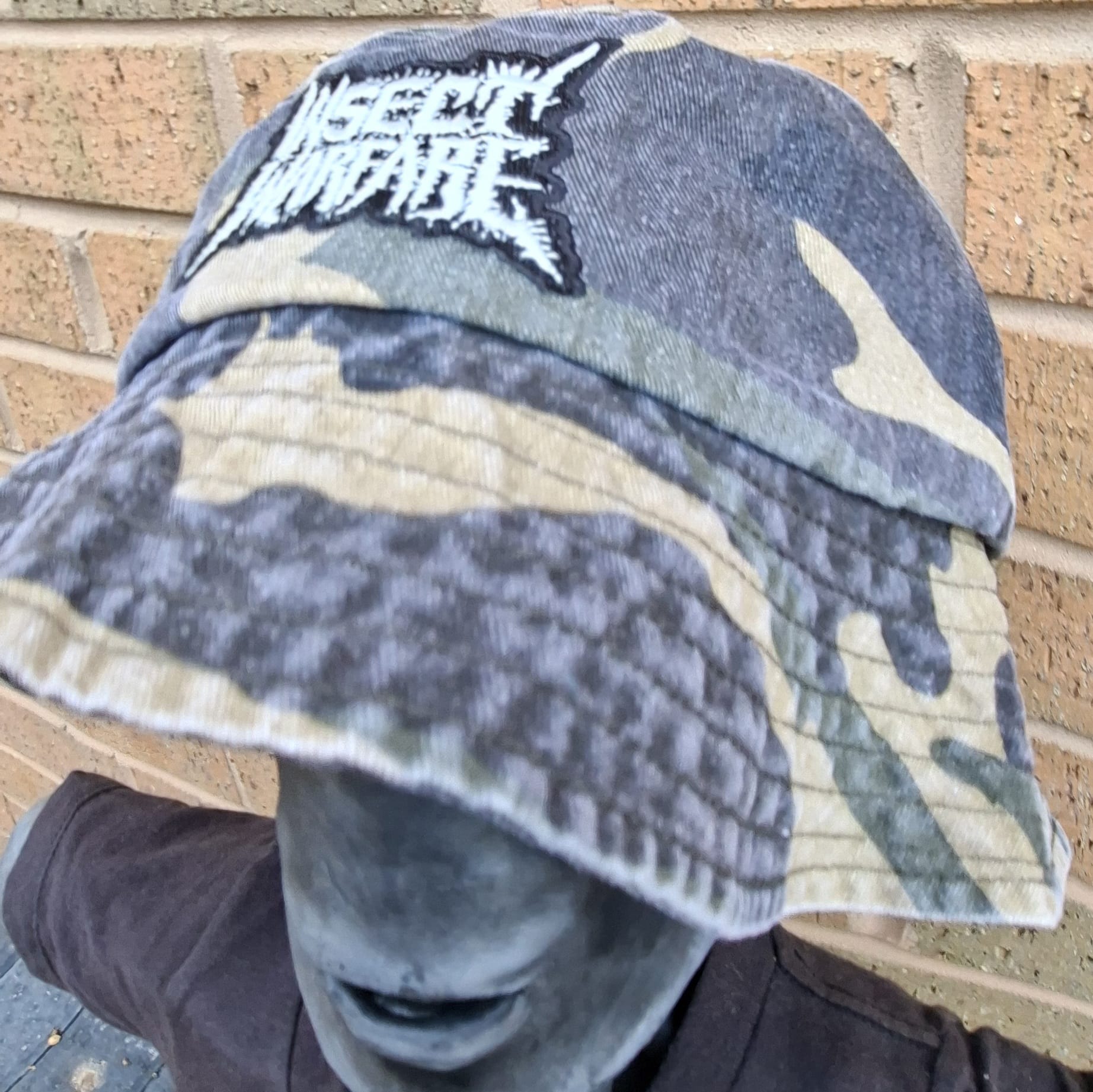 INSECT WARFARE - (Glow in the Dark) Logo - GREEN CAMO BUCKET HAT