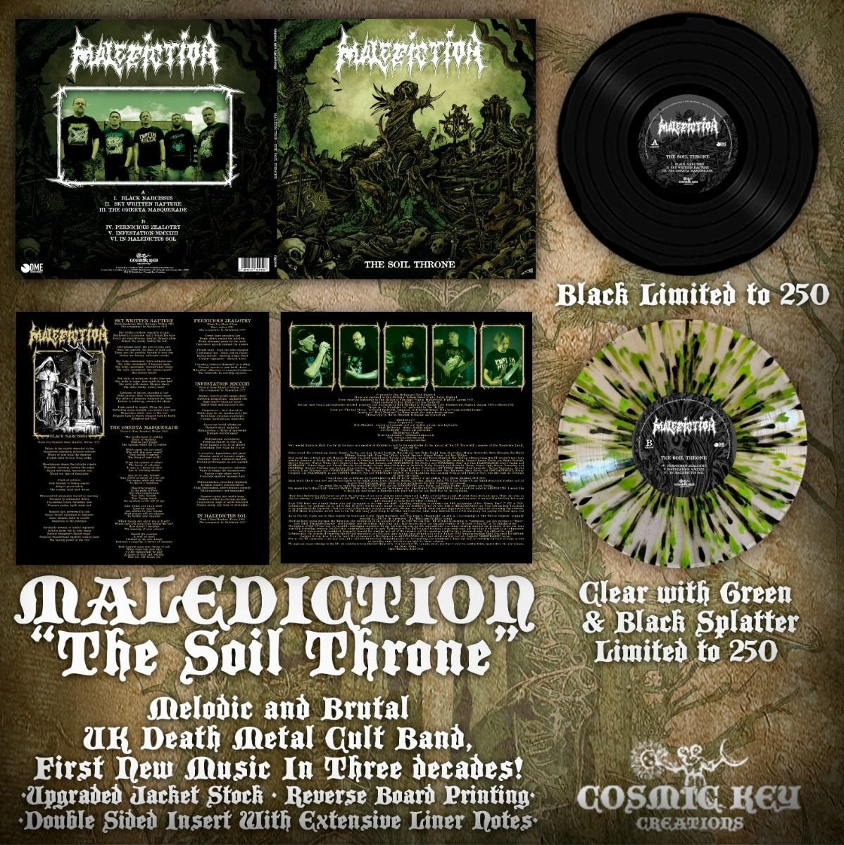 MALEDICTION - The Soil Throne (Black or Splatter Ltd 250 ) 12"