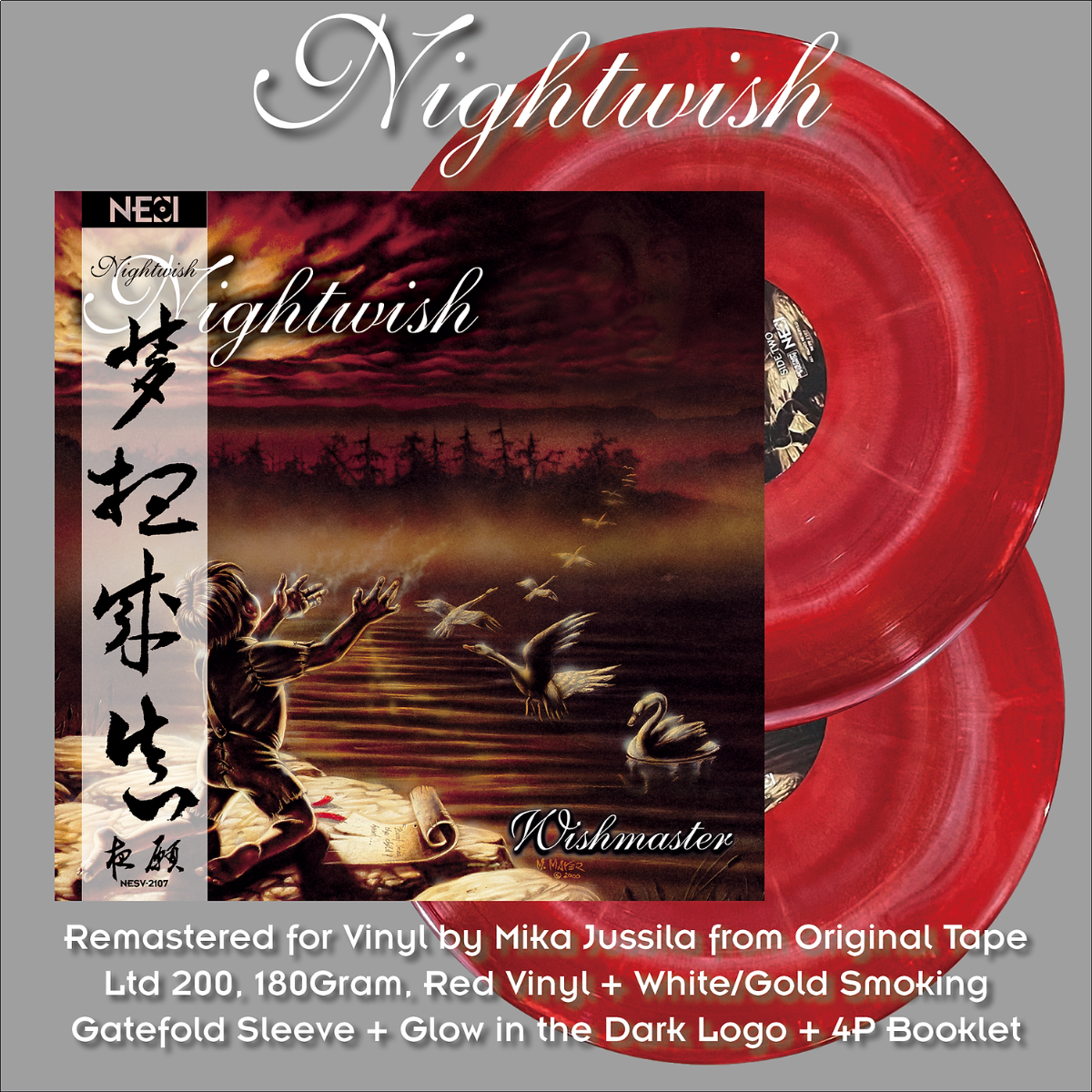 NIGHTWISH – Wishmaster (Red w/ White & Gold Smoking Ltd 200 - China Edition) 2LP