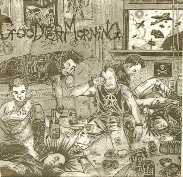 GOOD MORNING / PSYKOTIC KINESIS - Lick The Taint Of God - Split 7"EP