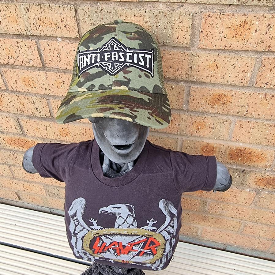 ANTI FASCIST - Bolt Thrower (Glow in the Dark) Logo Tribute - CAMO TRUCKER CAP
