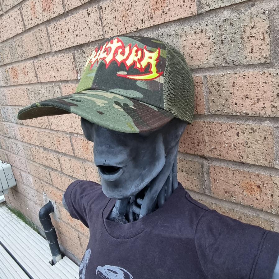 SEPULTURA - Old (Glow in the Dark) Logo CAMO TRUCKER CAP