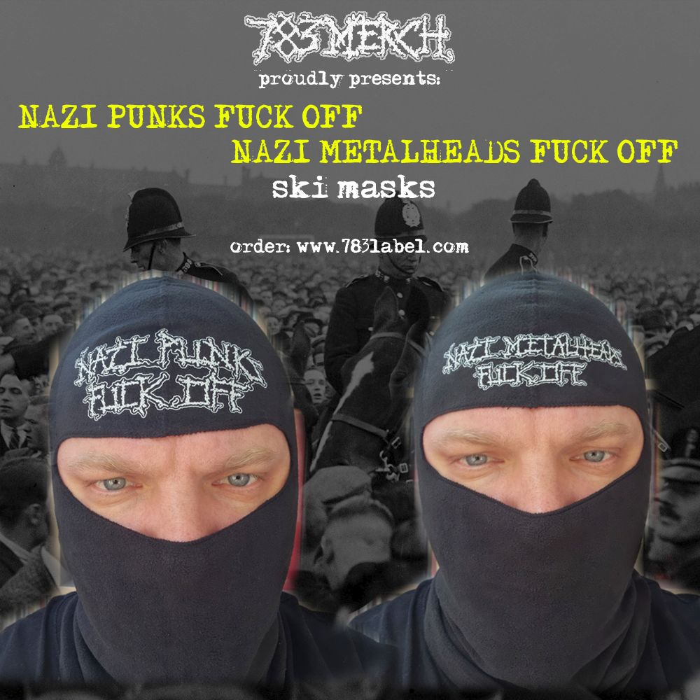 NAZI METALHEADS FUCK OFF Ski Mask