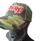 KRUELTY - (Glow in the Dark)  Logo - GREEN CAMO TRUCKER CAP