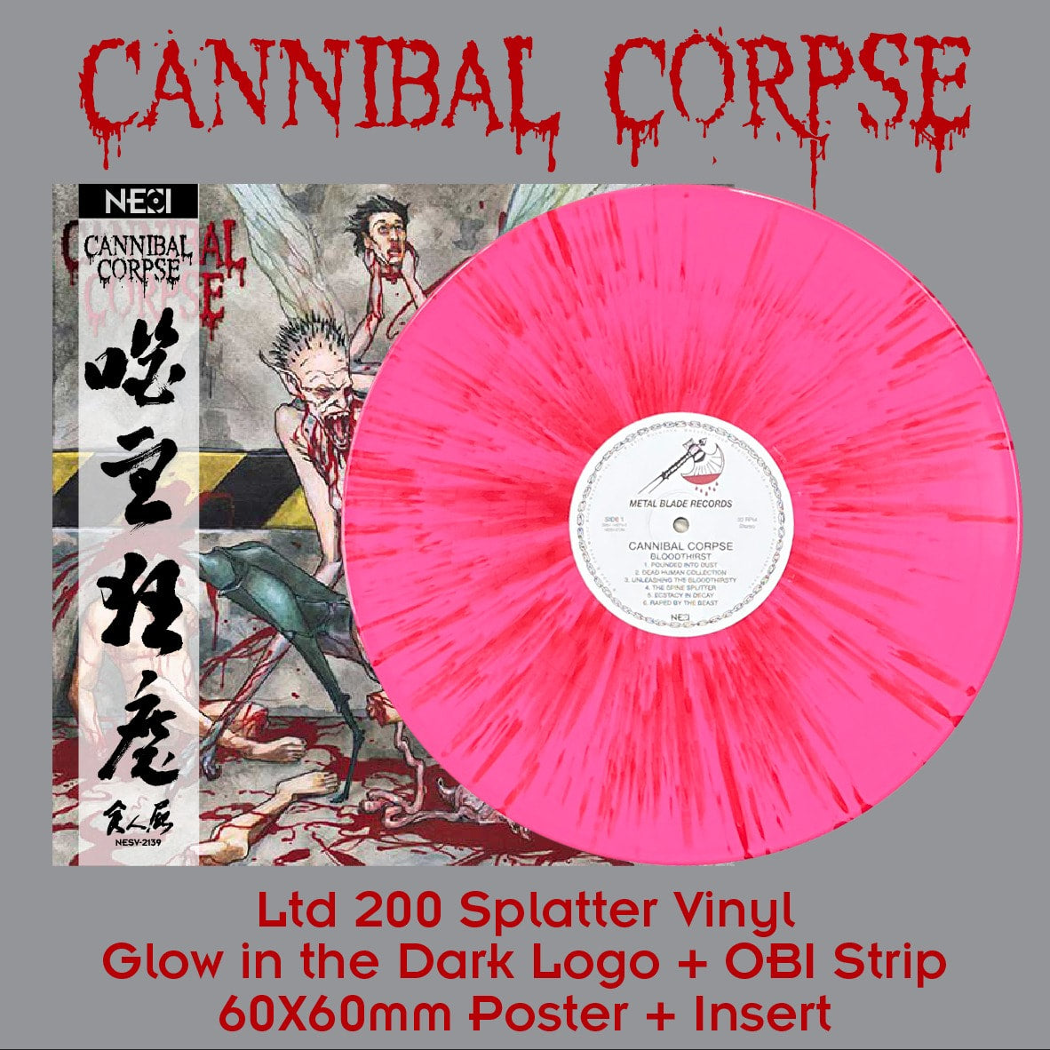 CANNIBAL CORPSE - Bloodthirst (Dark Pink w/Red Splatter - China Edition Ltd 200) LP