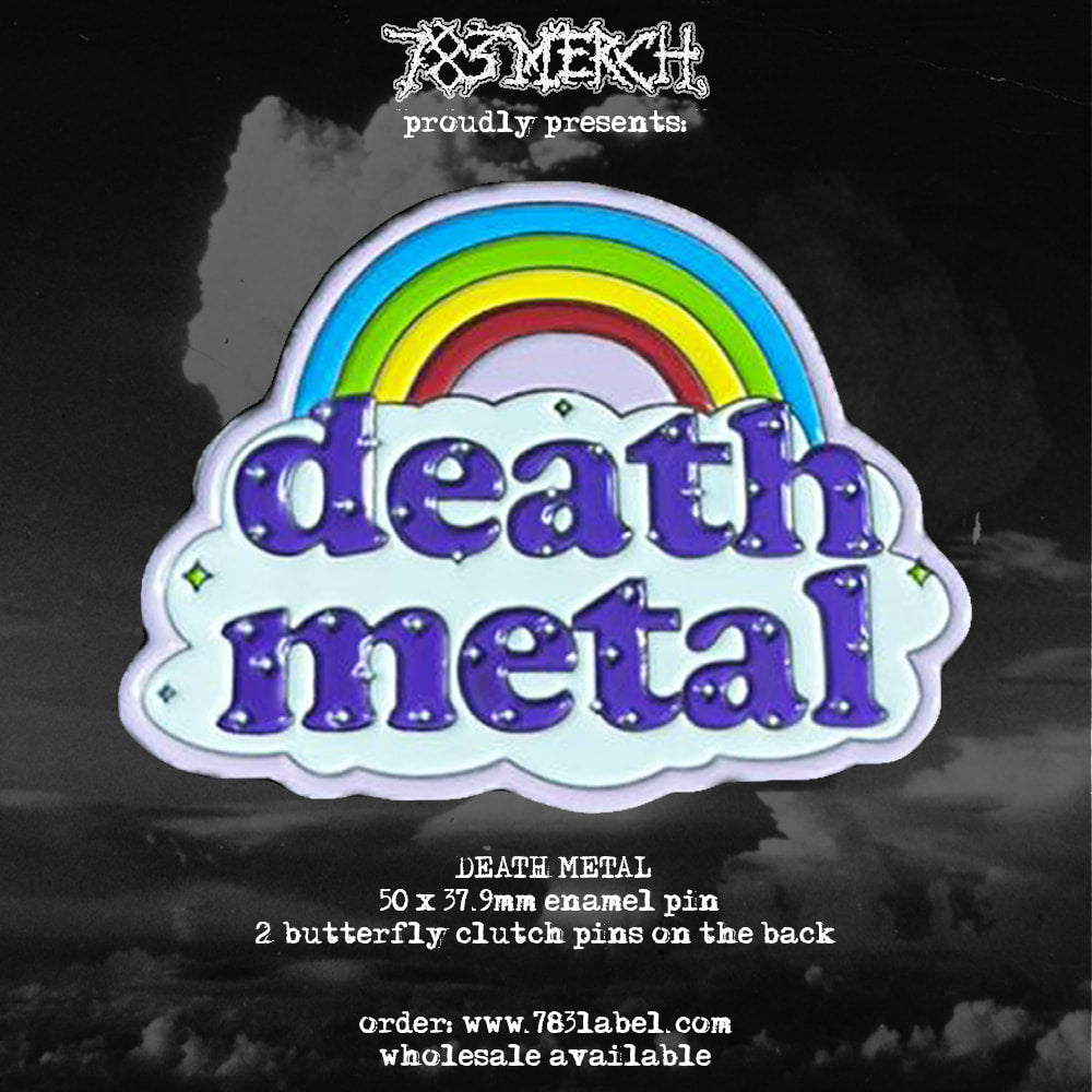 DEATH METAL Rainbow Enamel Pin