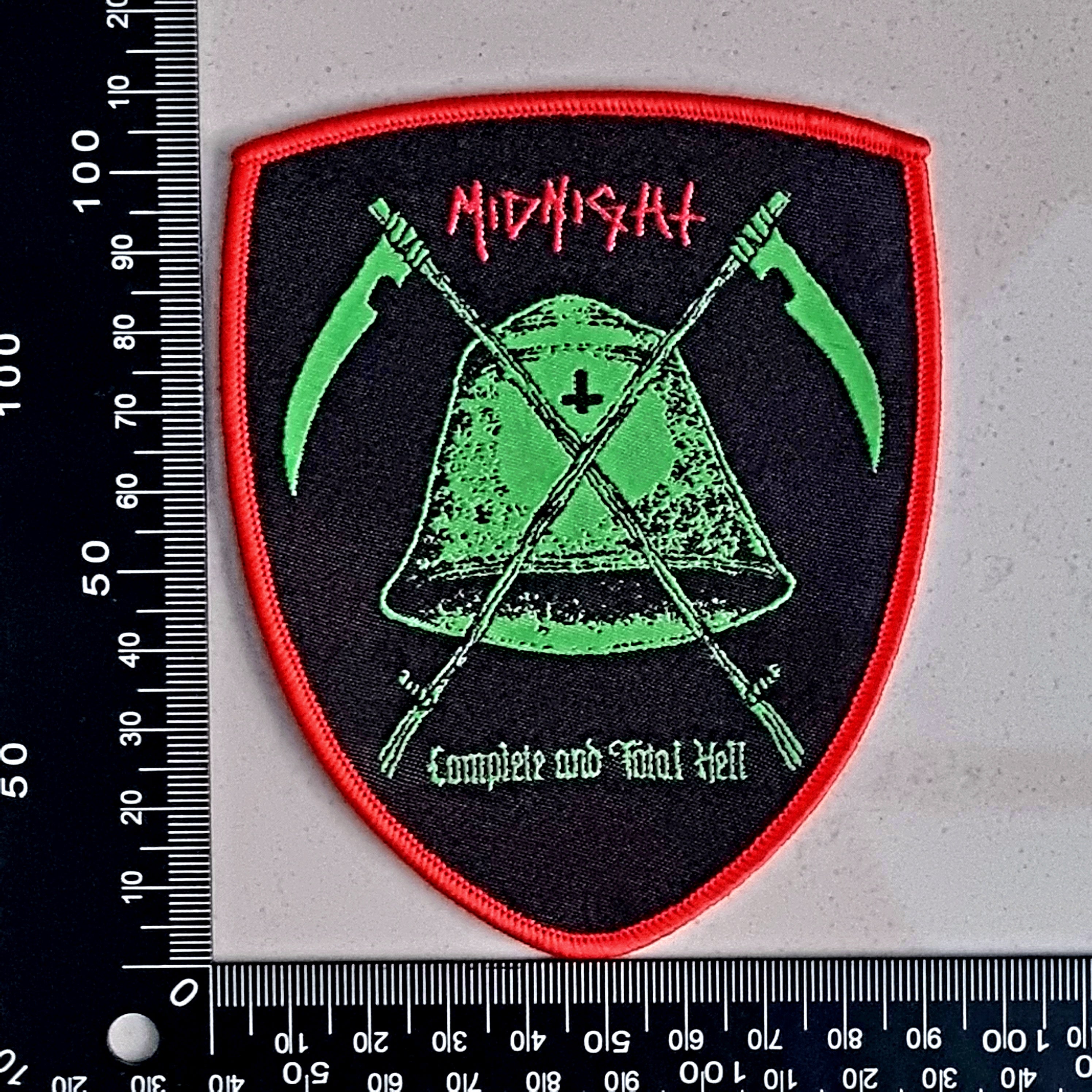 MIDNIGHT - Complete And Total Hell - (Red Border) Woven Patch