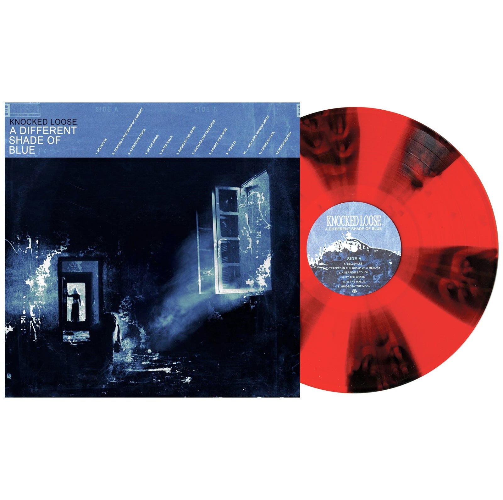 KNOCKED LOOSE - A Different Shade of Blue (Black Ice & Blood Red Pinwheel with Red Splatter) LP