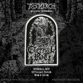 ETERNAL ROT - Cadaverine - (Black Logo / White Border) Tombstone Shaped Woven Patch
