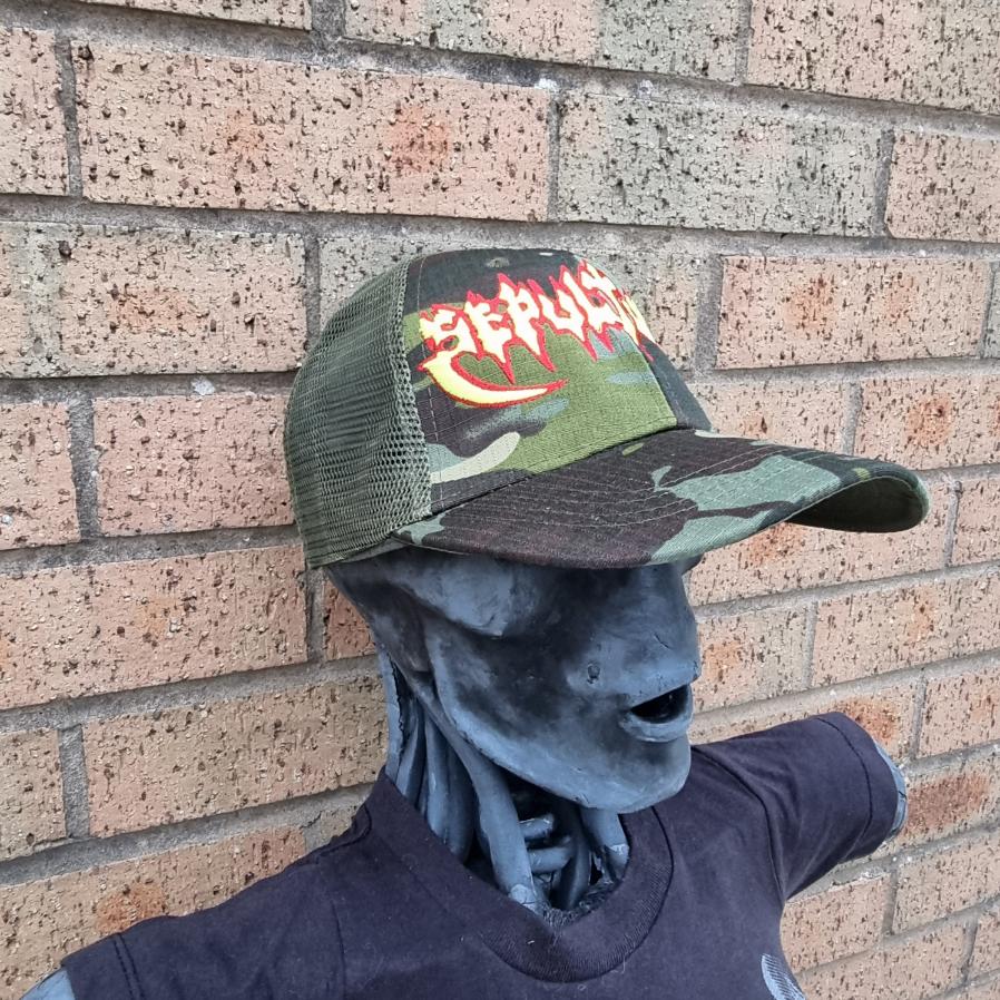 SEPULTURA - Old (Glow in the Dark) Logo CAMO TRUCKER CAP