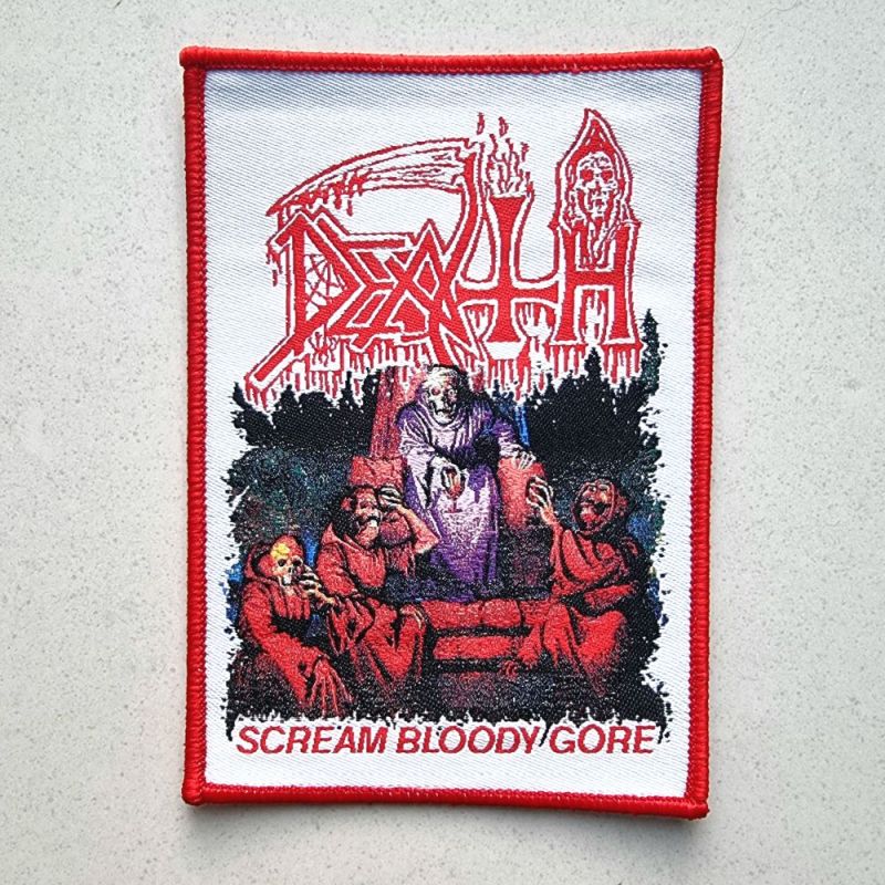 DEATH - Scream Bloody Gore - (Red Border) Woven Patch