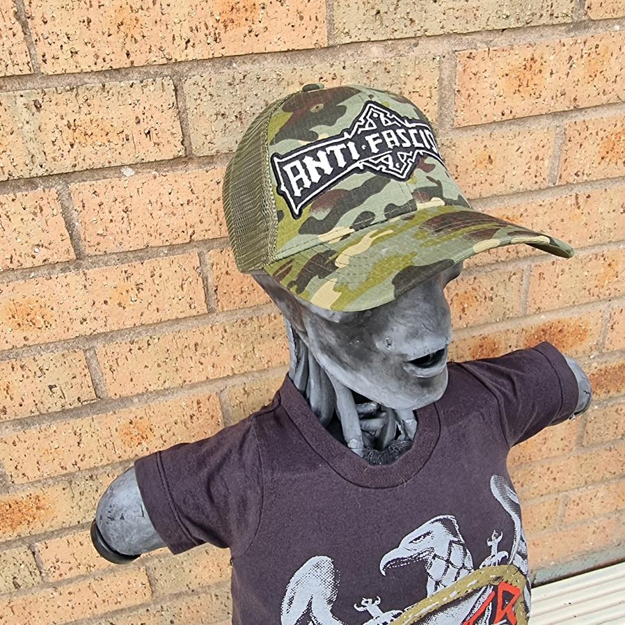 ANTI FASCIST - Bolt Thrower (Glow in the Dark) Logo Tribute - CAMO TRUCKER CAP