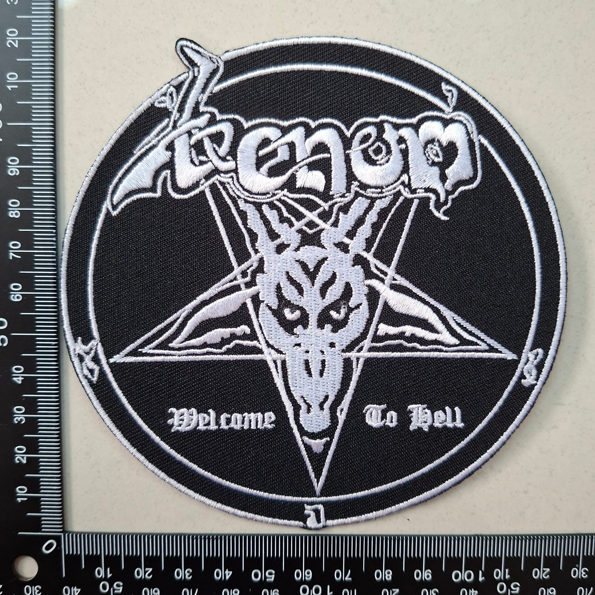 VENOM - Welcome To Hell (White) - Embroidered Patch