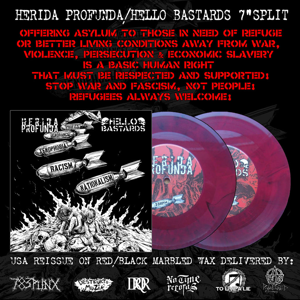 HERIDA PROFUNDA / HELLO BASTARDS 7"EP Split (USA press)