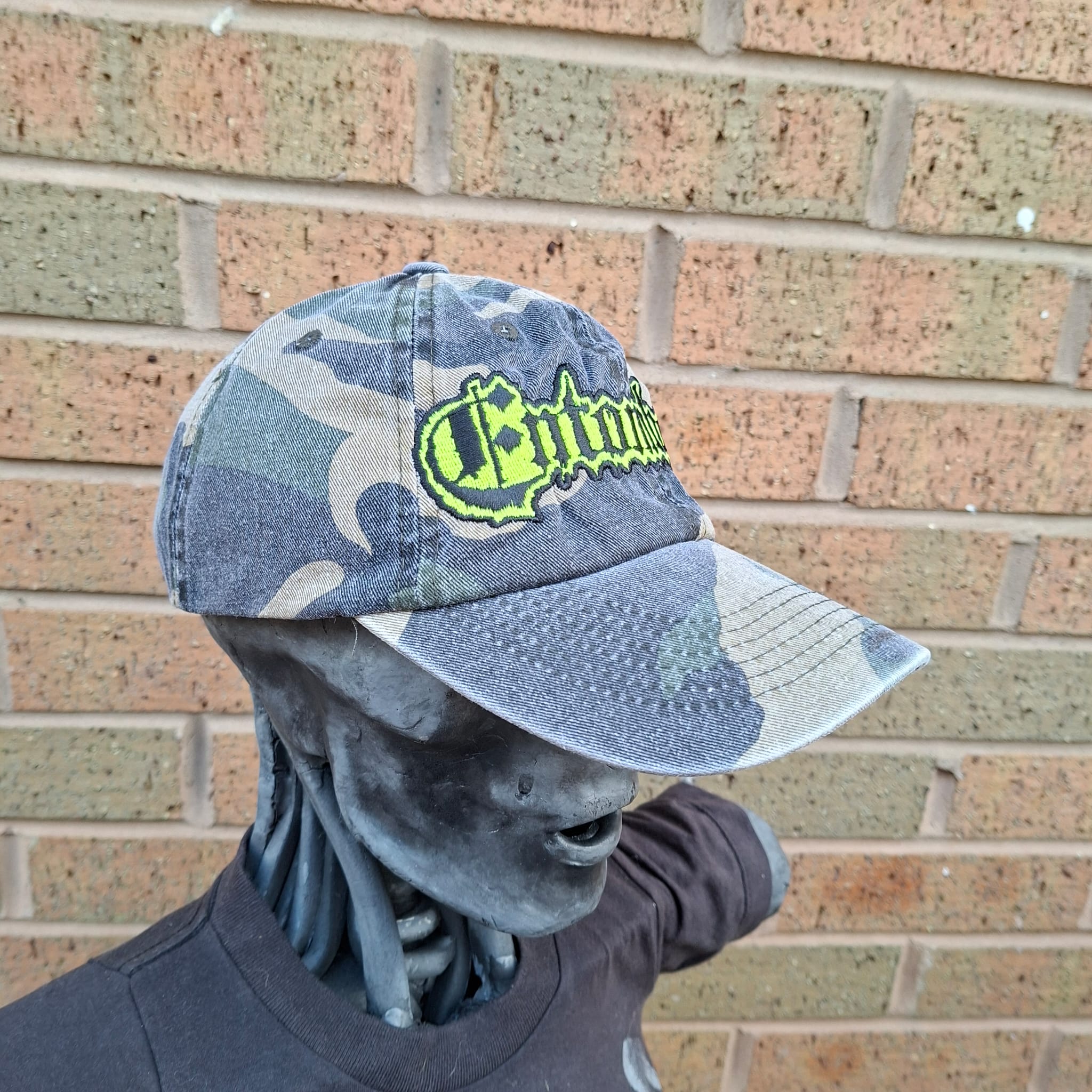 ENTOMBED - (Glow in the Dark) Logo - GREEN CAMO DAD CAP
