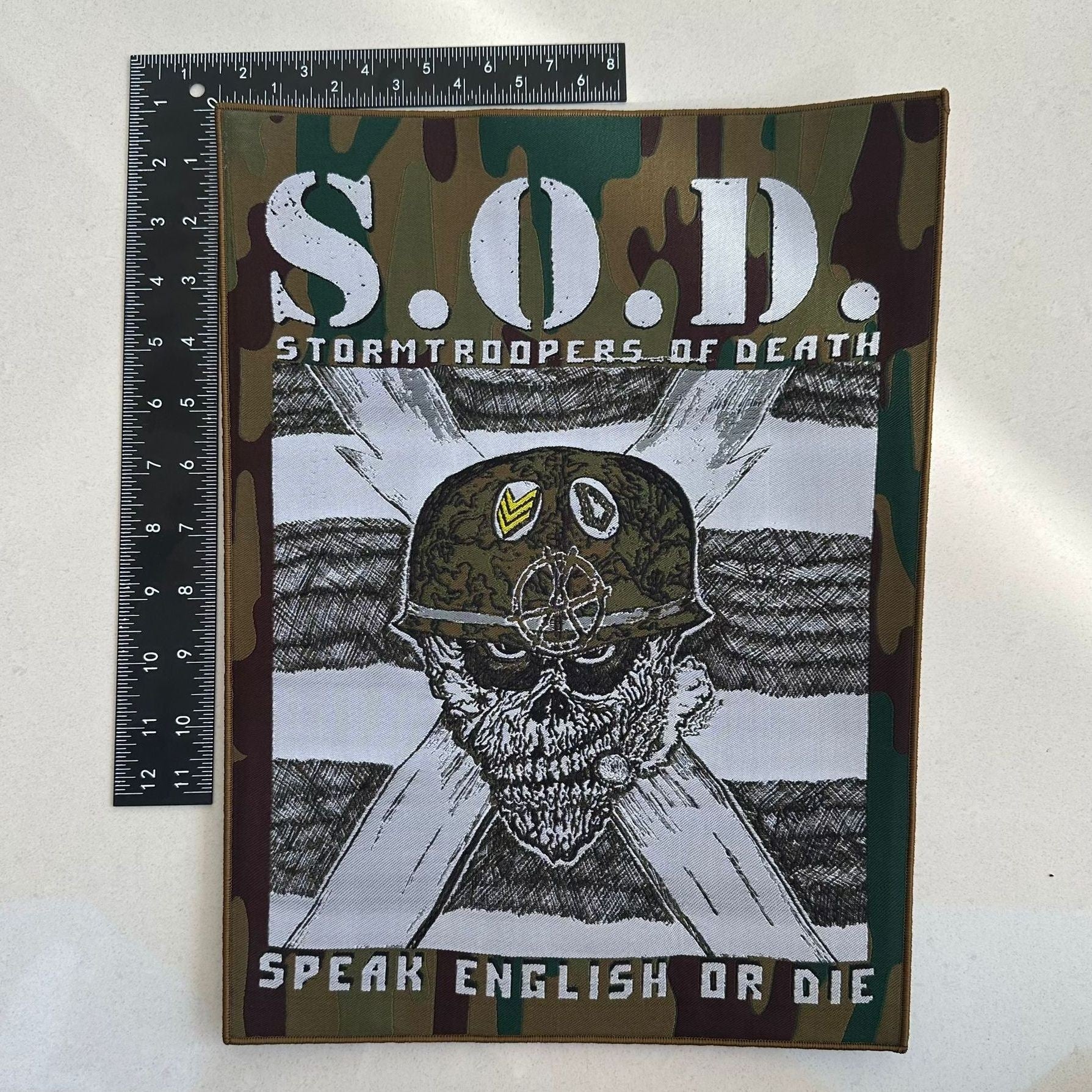 S.O.D.: Stormtroopers Of Death - Speak English Or Die - Woven Backpatch