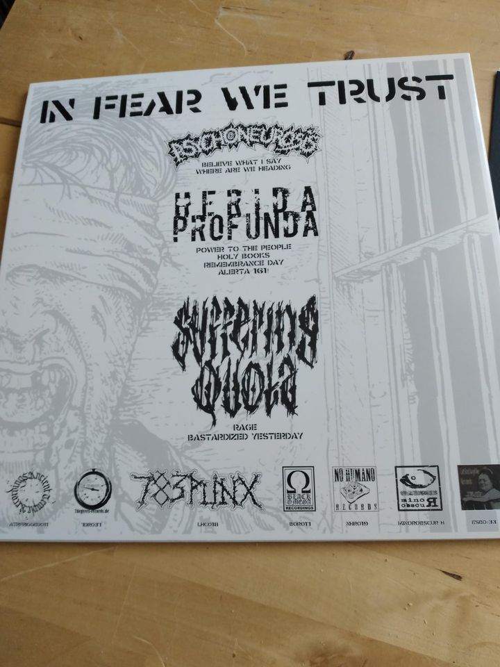 Psychoneurosis / Herida Profunda / Suffering Quota - In Fear We Trust - 3 Way Split 12"