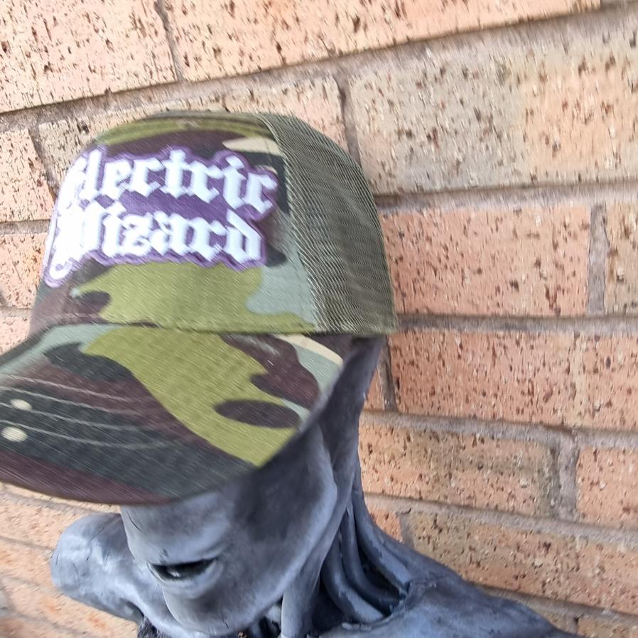 ELECTRIC WIZARD - (Glow in the Dark) Logo CAMO TRUCKER CAP