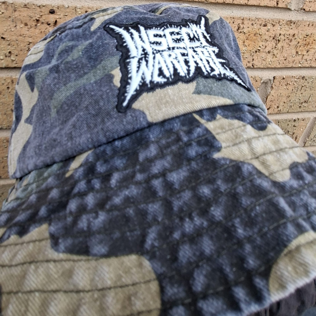 INSECT WARFARE - (Glow in the Dark) Logo - GREEN CAMO BUCKET HAT