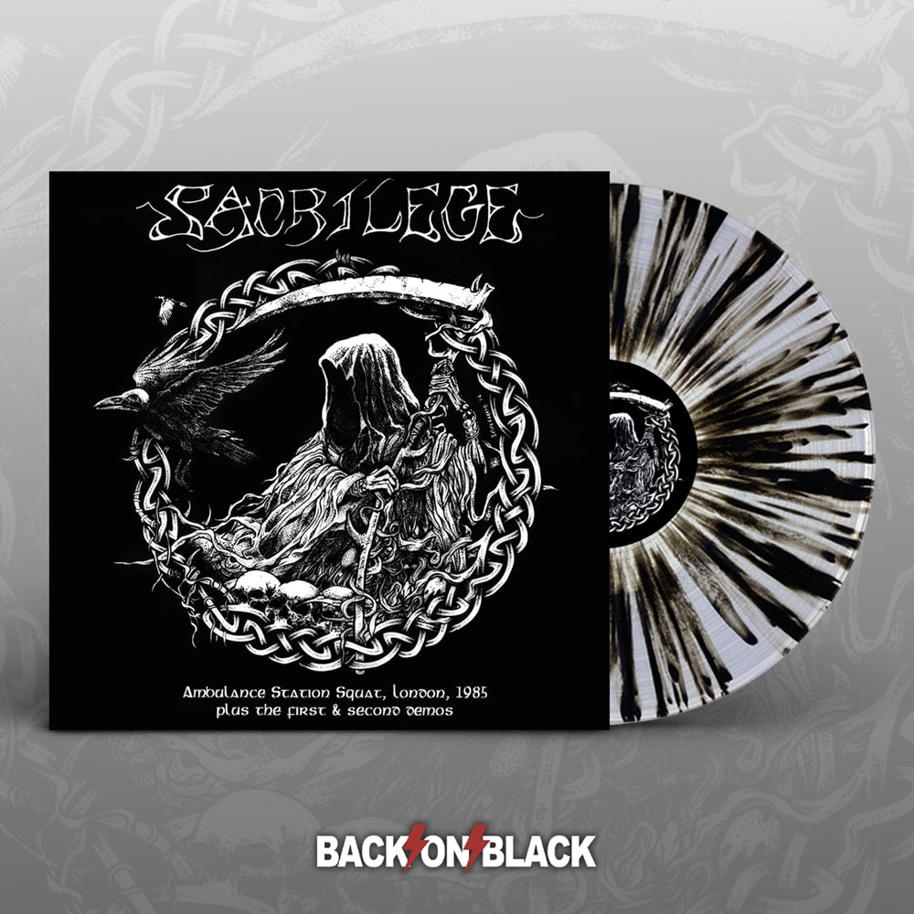 SACRILEGE - Ambulance Station Squat, London, 1985 Plus The First & Second Demos (Clear w/Black Splatter) LP
