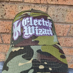 ELECTRIC WIZARD - (Glow in the Dark) Logo CAMO TRUCKER CAP
