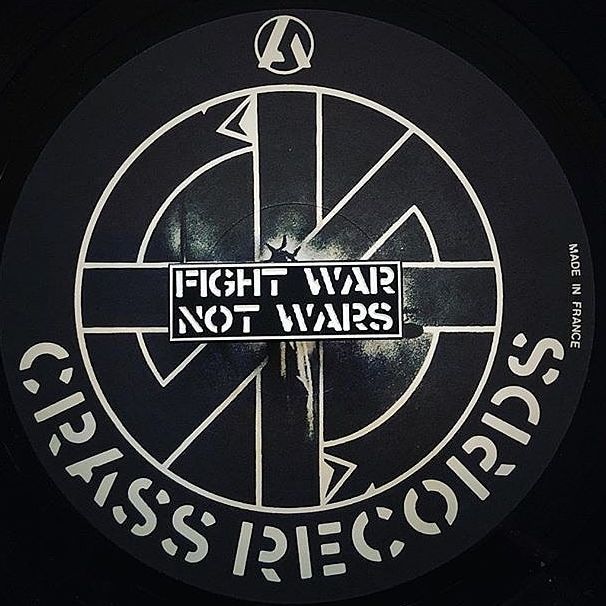 CRASS Fight War, Not Wars Text Enamel Pin (Small)