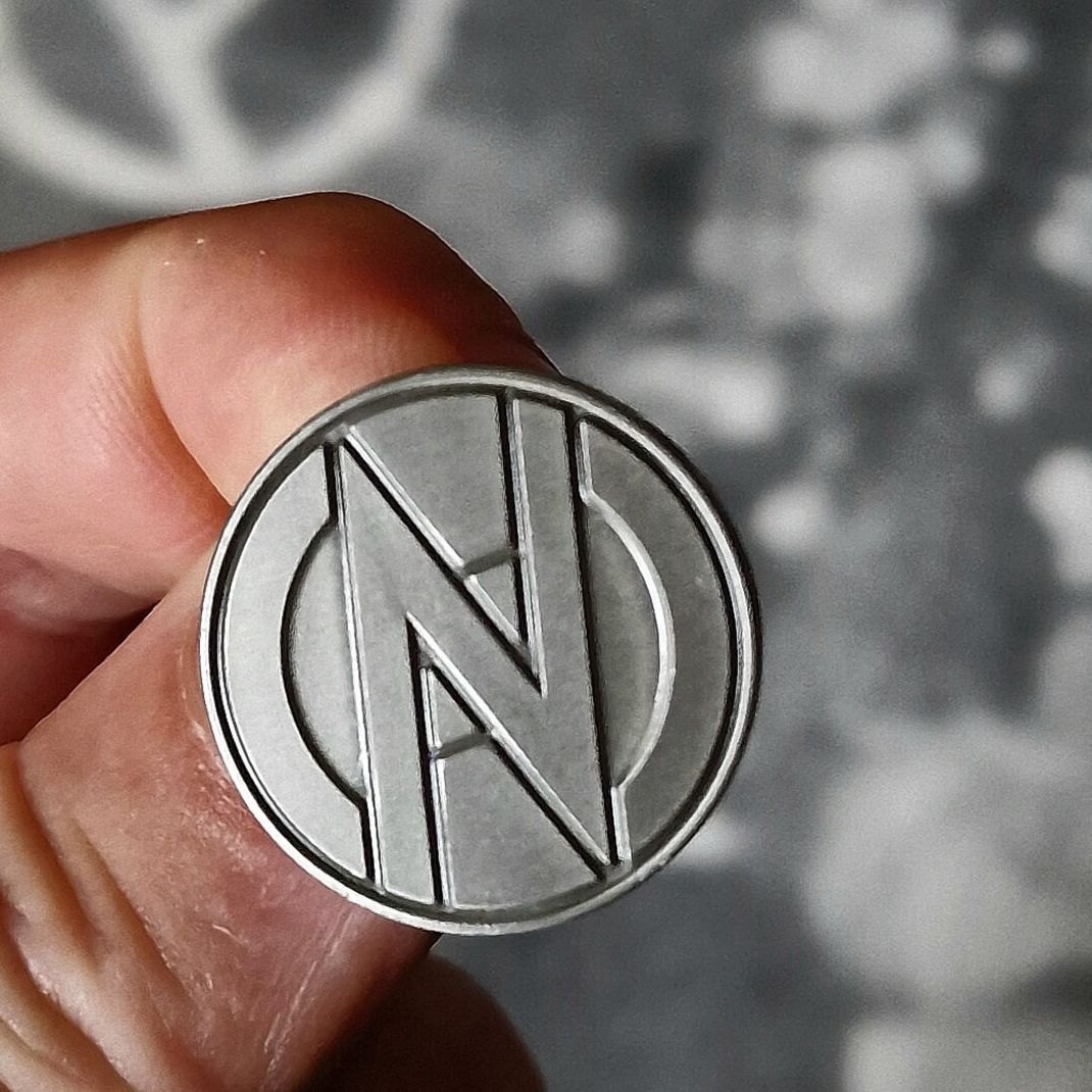 CONFLICT Logo Brushed Silver Enamel Pin (Small)