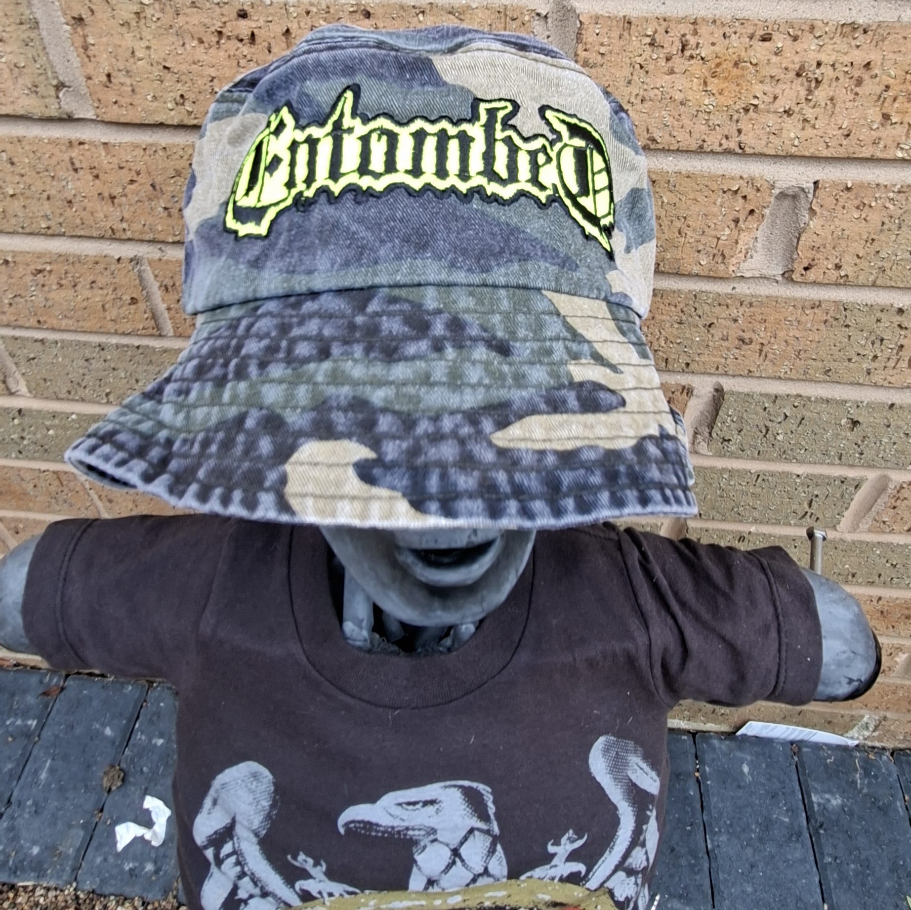 ENTOMBED - (Glow in the Dark) Logo - GREEN CAMO BUCKET HAT