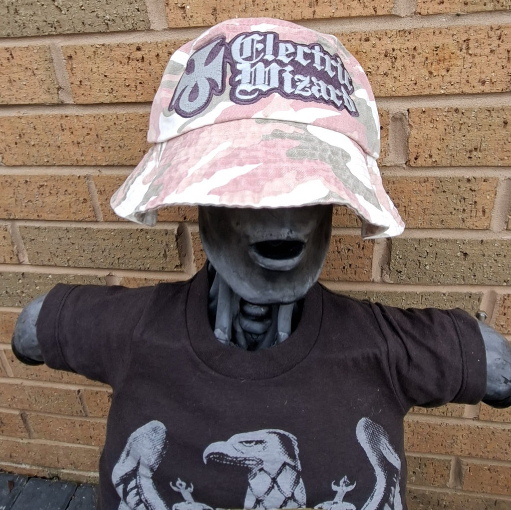 ELECTRIC WIZARD - (Glow in the Dark) Logo - PINK CAMO BUCKET HAT