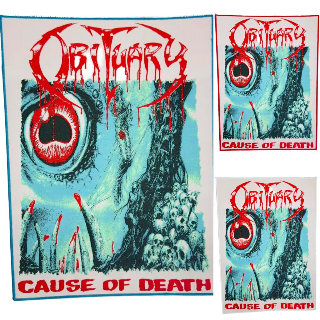 OBITUARY - Cause Of Death - Woven Backpatch