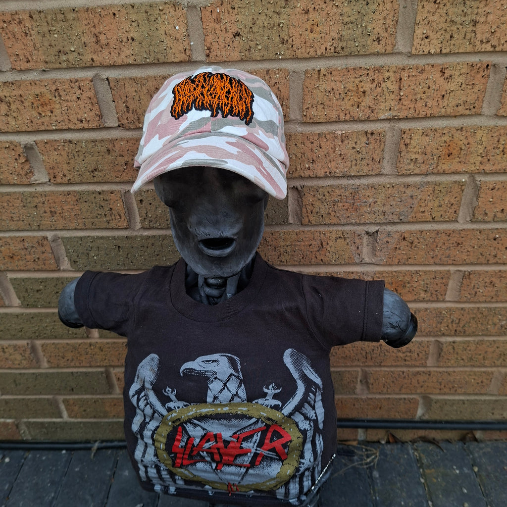 BLOOD INCANTATION - (Neon Orange) Logo - PINK CAMO DAD CAP