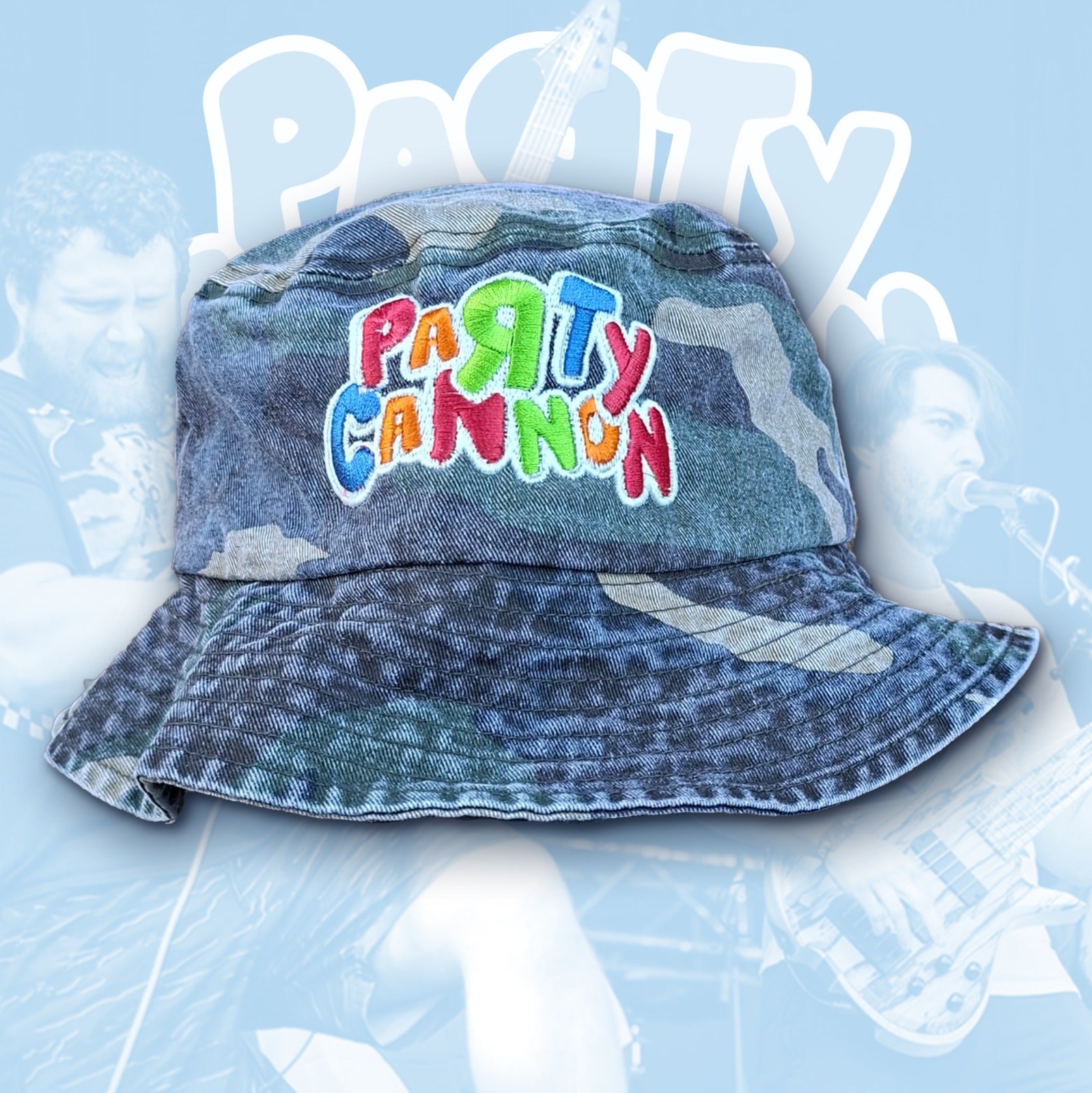 PaRtY CaNnOn - (Glow in the Dark) Logo - GREEN CAMO BUCKET HAT