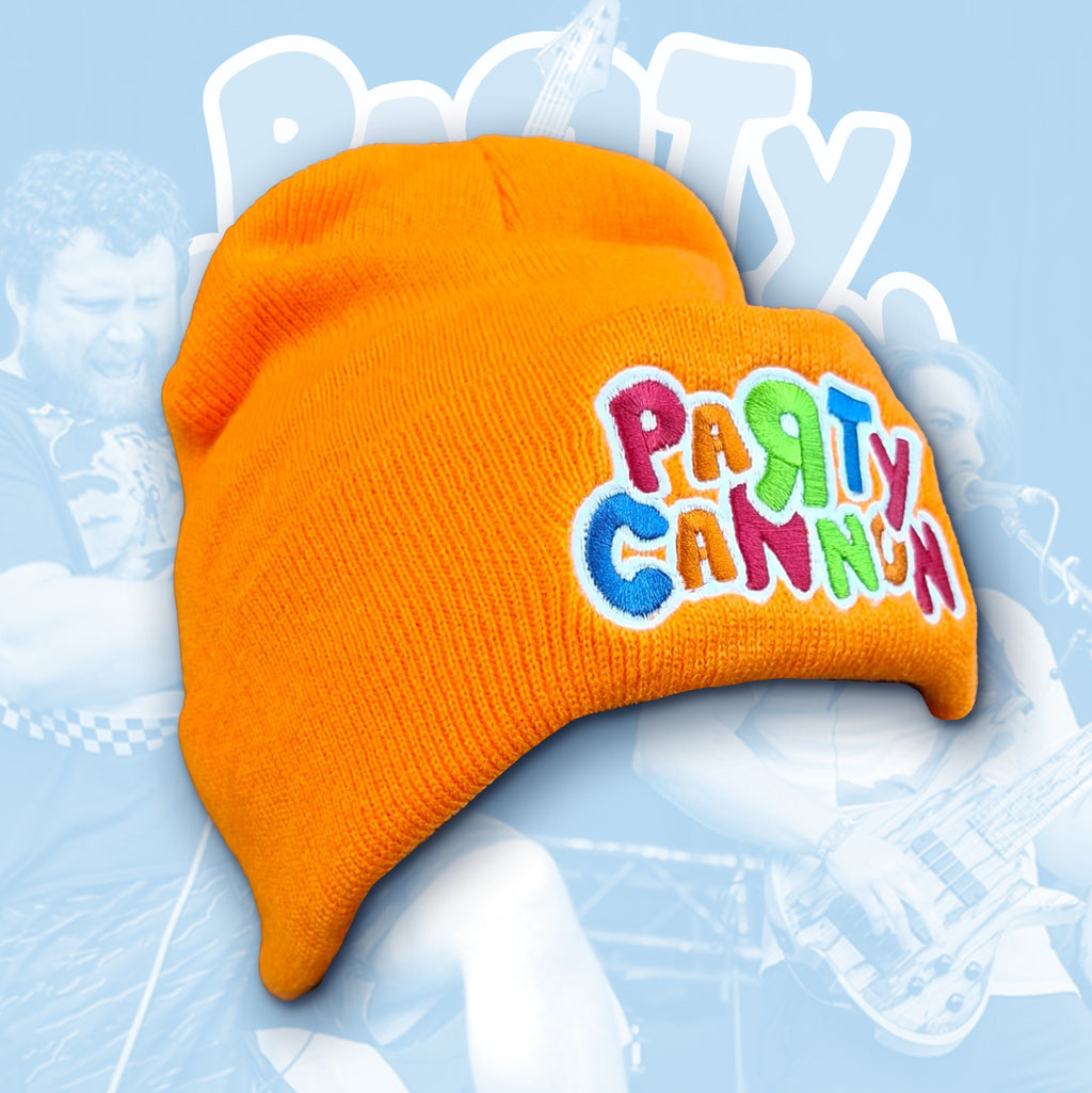 PaRtY CaNnOn - (Glow in the Dark) Logo - (Orange) Beanie