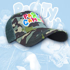 PaRtY CaNnOn - (Glow in the Dark) Logo - GREEN CAMO TRUCKER CAP