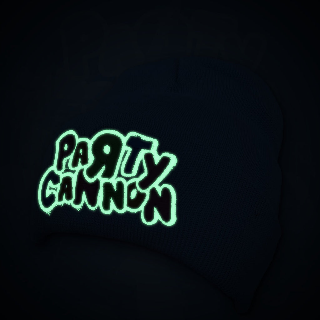 PaRtY CaNnOn - (Glow in the Dark) Logo - (Light Grey) Beanie