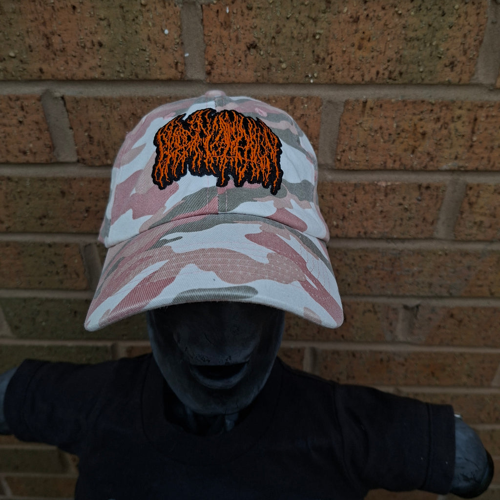 BLOOD INCANTATION - (Neon Orange) Logo - PINK CAMO DAD CAP