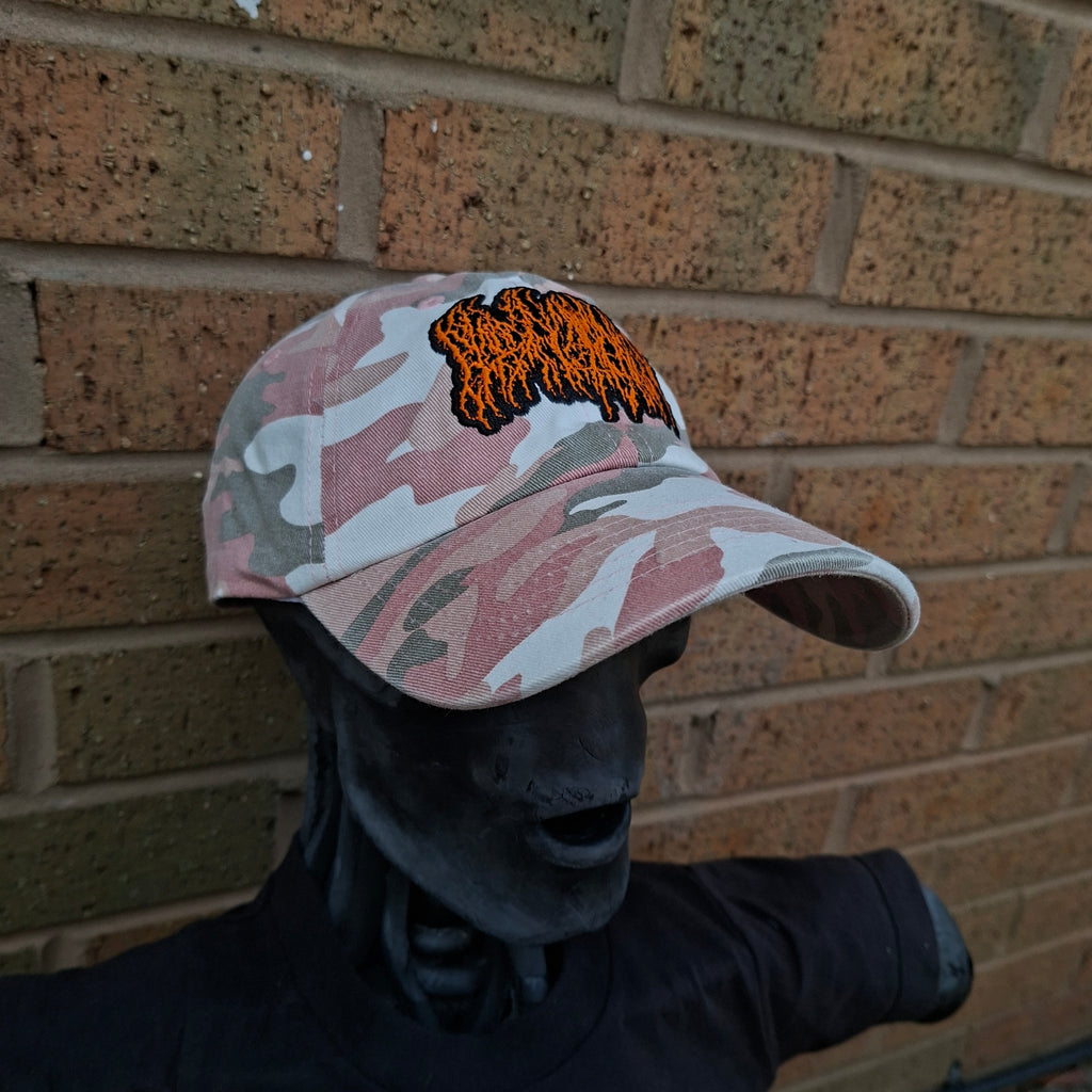 BLOOD INCANTATION - (Neon Orange) Logo - PINK CAMO DAD CAP
